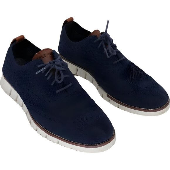 Cole Haan Original Grand Stitchlite Wing Oxford Sneaker Navy Ivory 9M - Picture 4 of 6